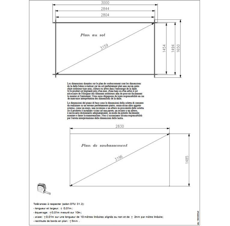 Habrita - Abri DALMAT madriers Douglas 20 mm sans plancher, toit mono-pente 5,62 m² Habrita - Imagen 5