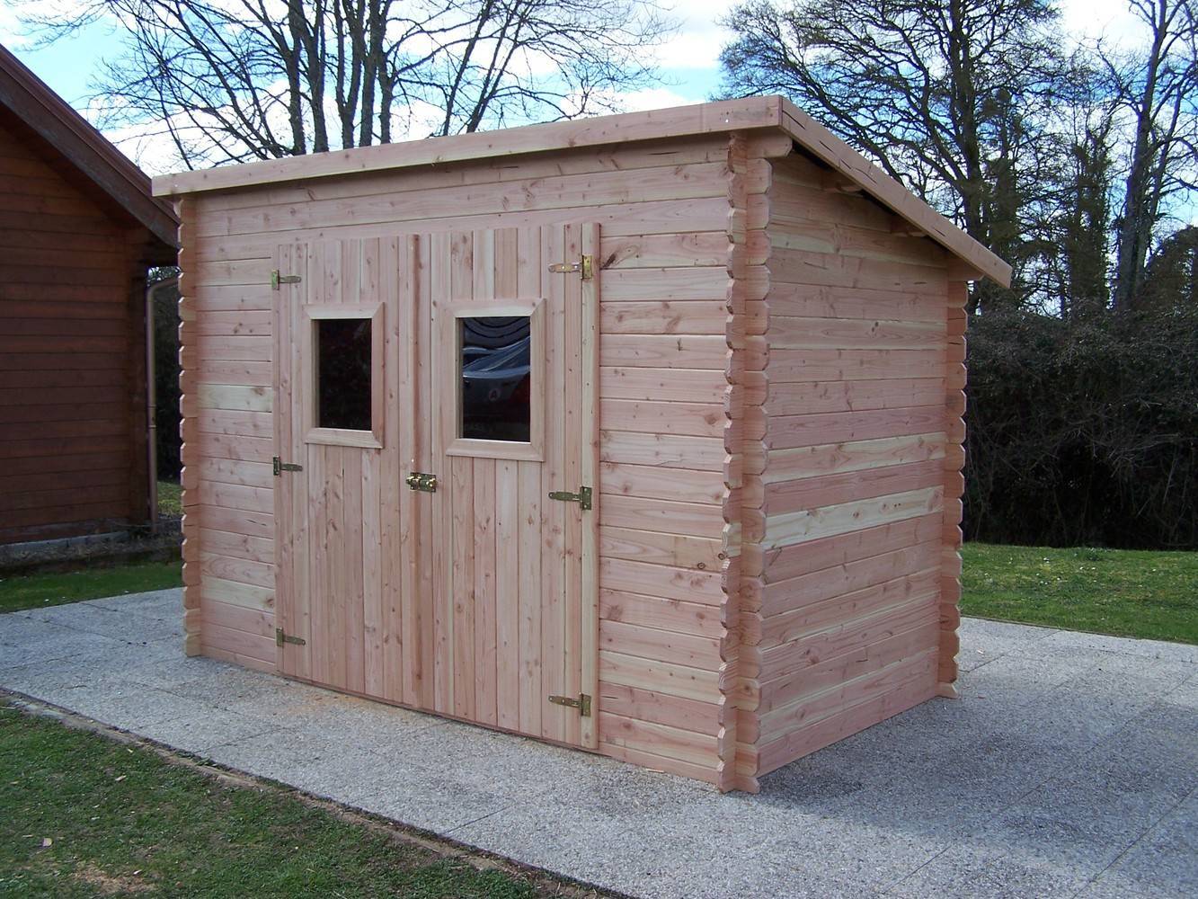 Habrita - Abri DALMAT madriers Douglas 20 mm sans plancher, toit mono-pente 5,62 m² Habrita - Imagen 1