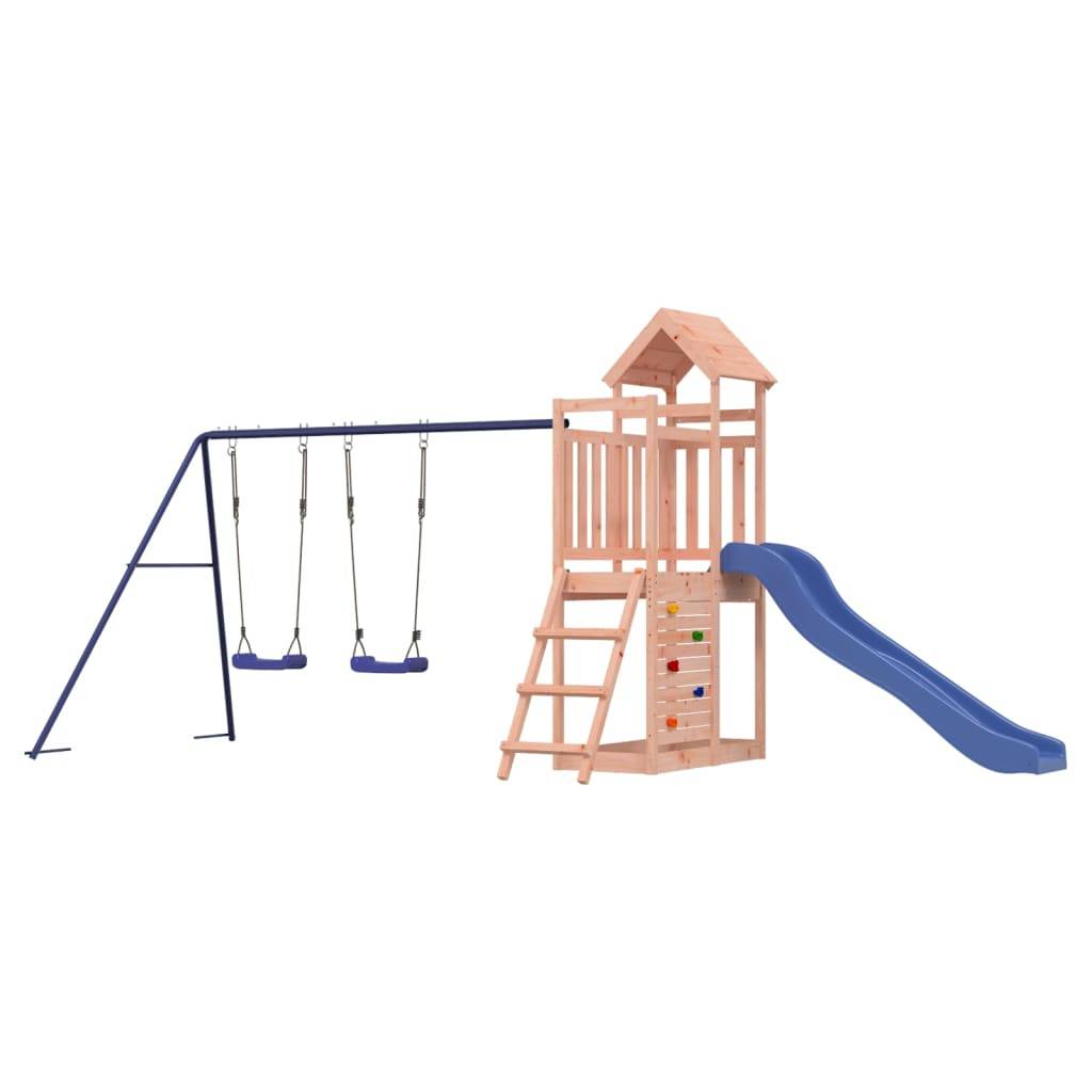 Helloshop26 - Aire de jeux d'extérieur escalade balançoires toboggan portiques robuste jeux jardin 505 x 186 x 214 cm bois massif de douglas - Imagen 1