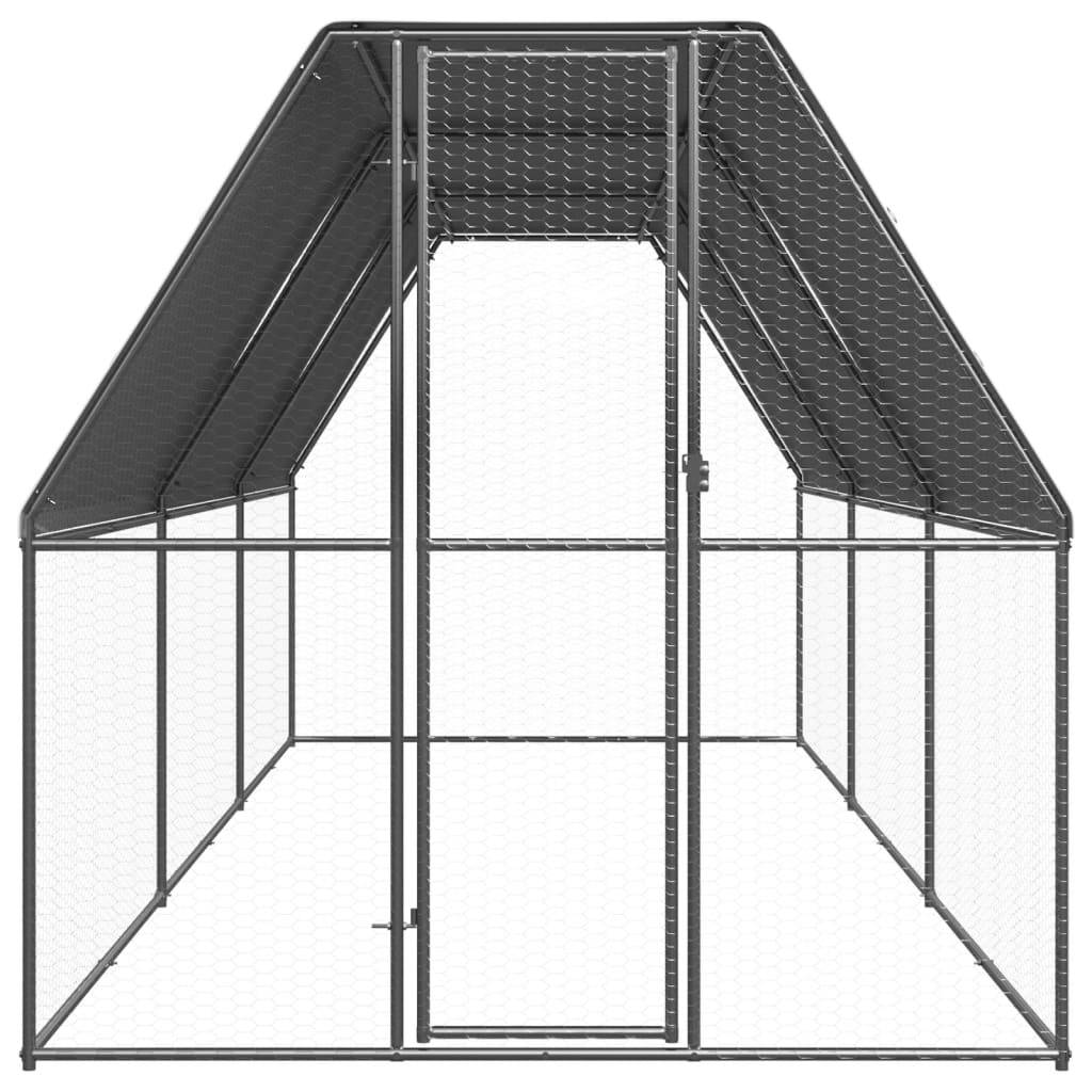 Enclos poulailler extérieur 2x6x2 m acier galvanisé avec bâche de toit – ComfortXL Outdoor Living - Image 2