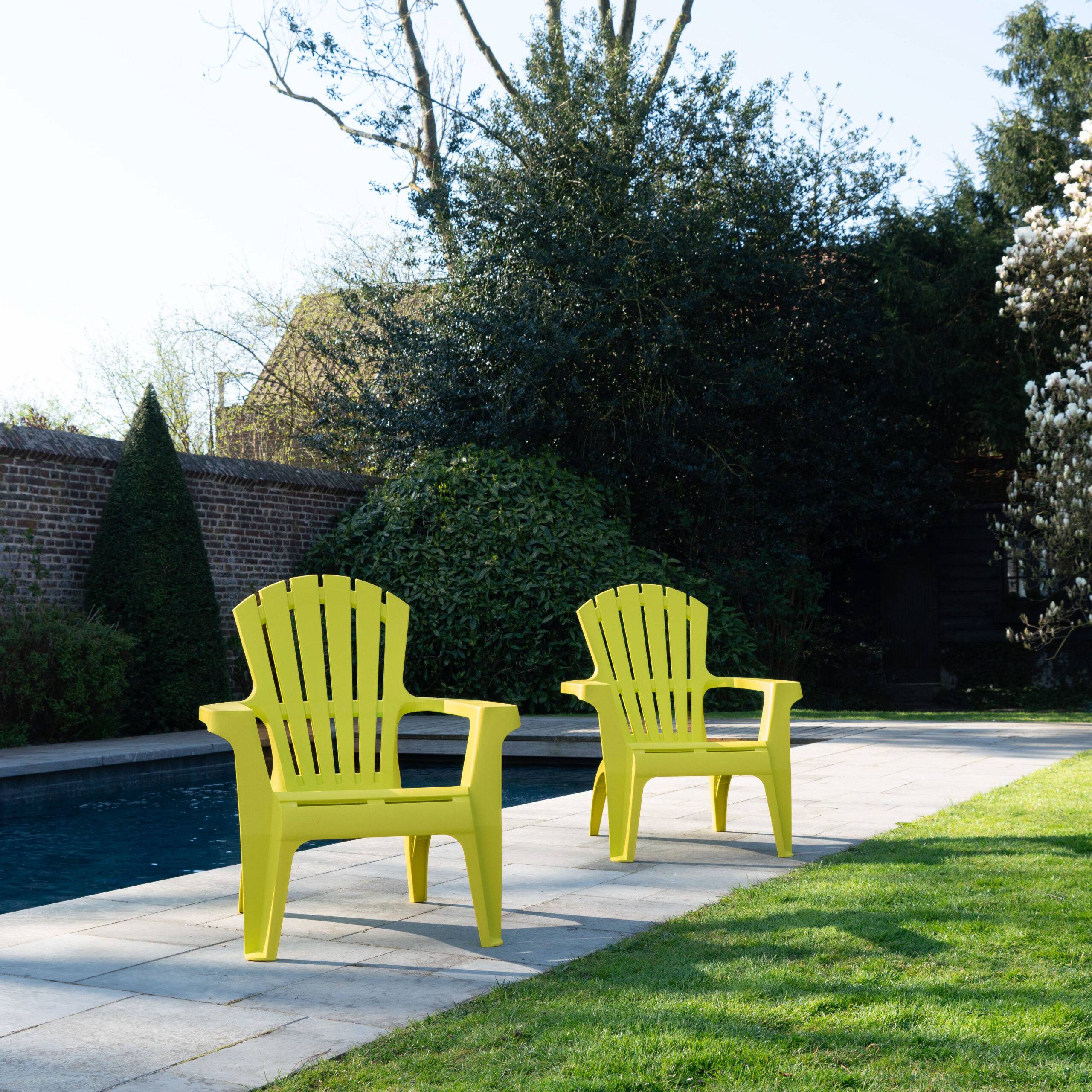 Wilsa Garden - Lot de 2 Fauteuils Adirondack de jardin en résine empilables Anis - Imagen 1