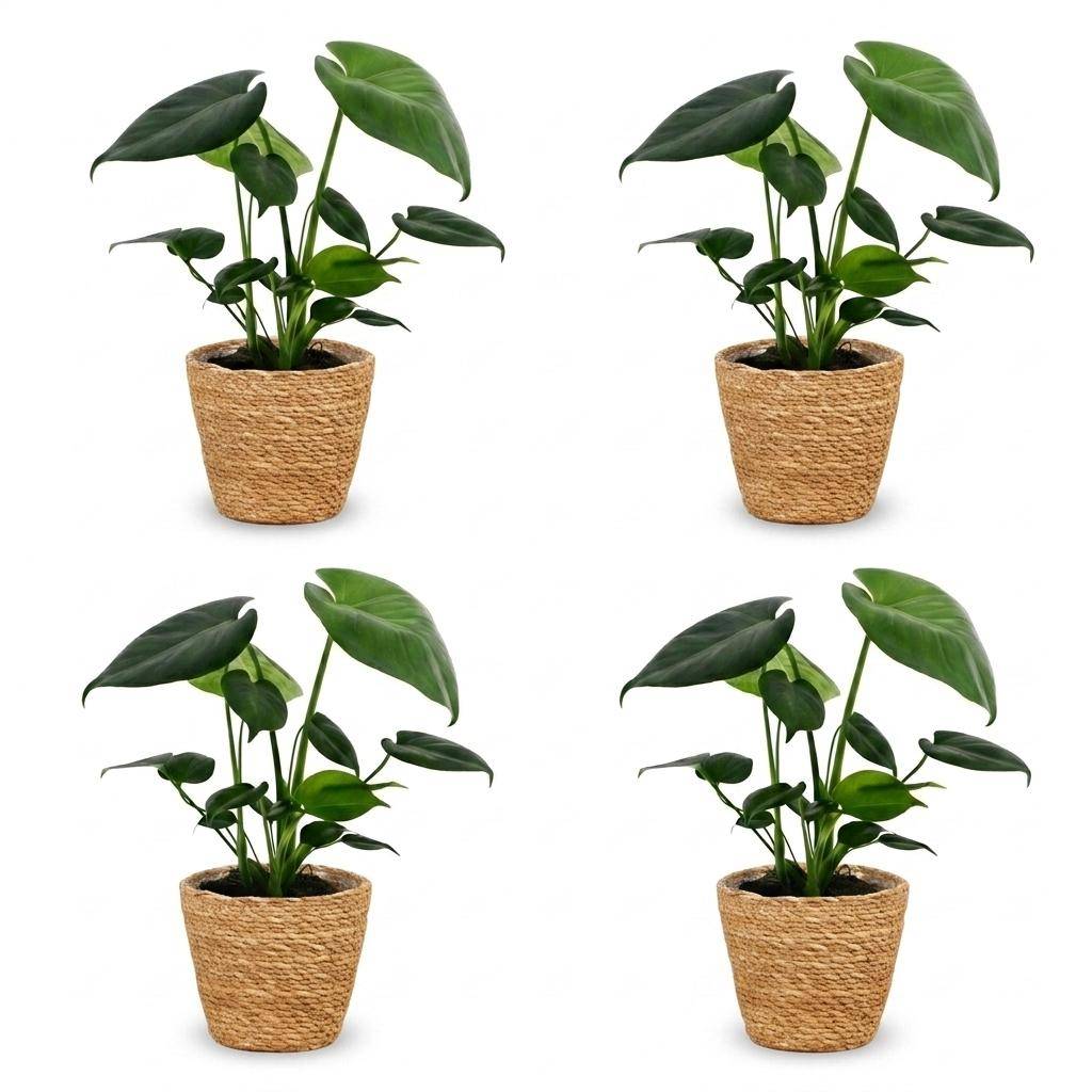 Monstera Deliciosa - Pot de 12cm - 4 plantes - Panier - Plantes d'intérieur - Image 2