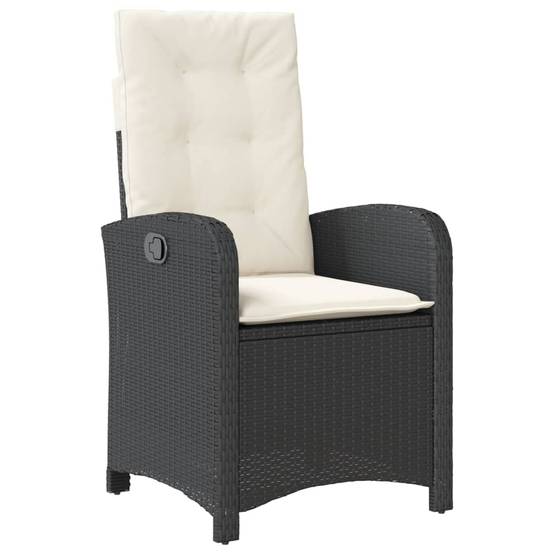 Fauteuils Relax de Jardin Inclinables Résine Tressée Dossier Réglable pour Terrasse Lot de 2 Noir – ComfortXL Outdoor Living - Image 4