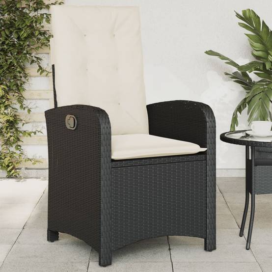 Fauteuils Relax de Jardin Inclinables Résine Tressée Dossier Réglable pour Terrasse Lot de 2 Noir – ComfortXL Outdoor Living - Image 3