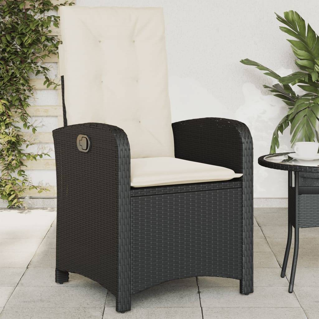Fauteuils Relax de Jardin Inclinables Résine Tressée Dossier Réglable pour Terrasse Lot de 2 Noir – ComfortXL Outdoor Living - Image 3