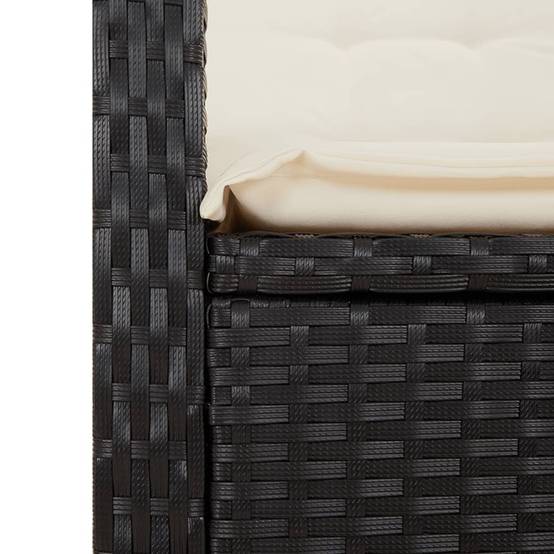 Fauteuils Relax de Jardin Inclinables Résine Tressée Dossier Réglable pour Terrasse Lot de 2 Noir – ComfortXL Outdoor Living - Image 9