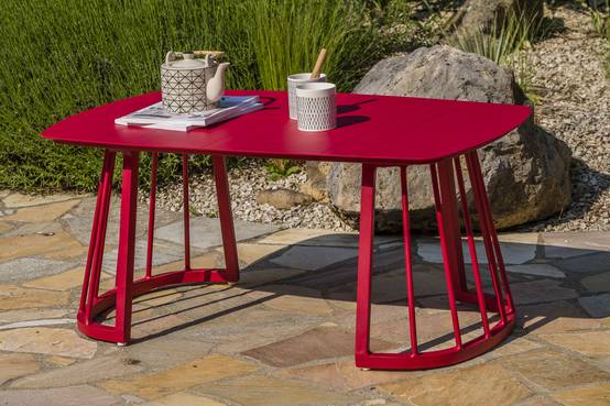 Salon de jardin 4 places en aluminium - Framboise - APOLLINE - Image 4