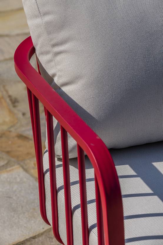 Salon de jardin 4 places en aluminium - Framboise - APOLLINE - Image 3