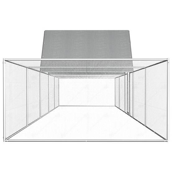 Poulailler enclos 10x2x2m acier galvanisé avec toit de protection Argenté – ComfortXL Outdoor Living - Image 3