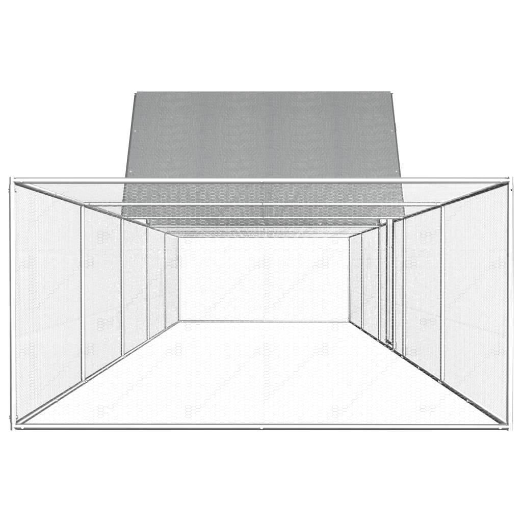 Poulailler enclos 10x2x2m acier galvanisé avec toit de protection Argenté – ComfortXL Outdoor Living - Image 3