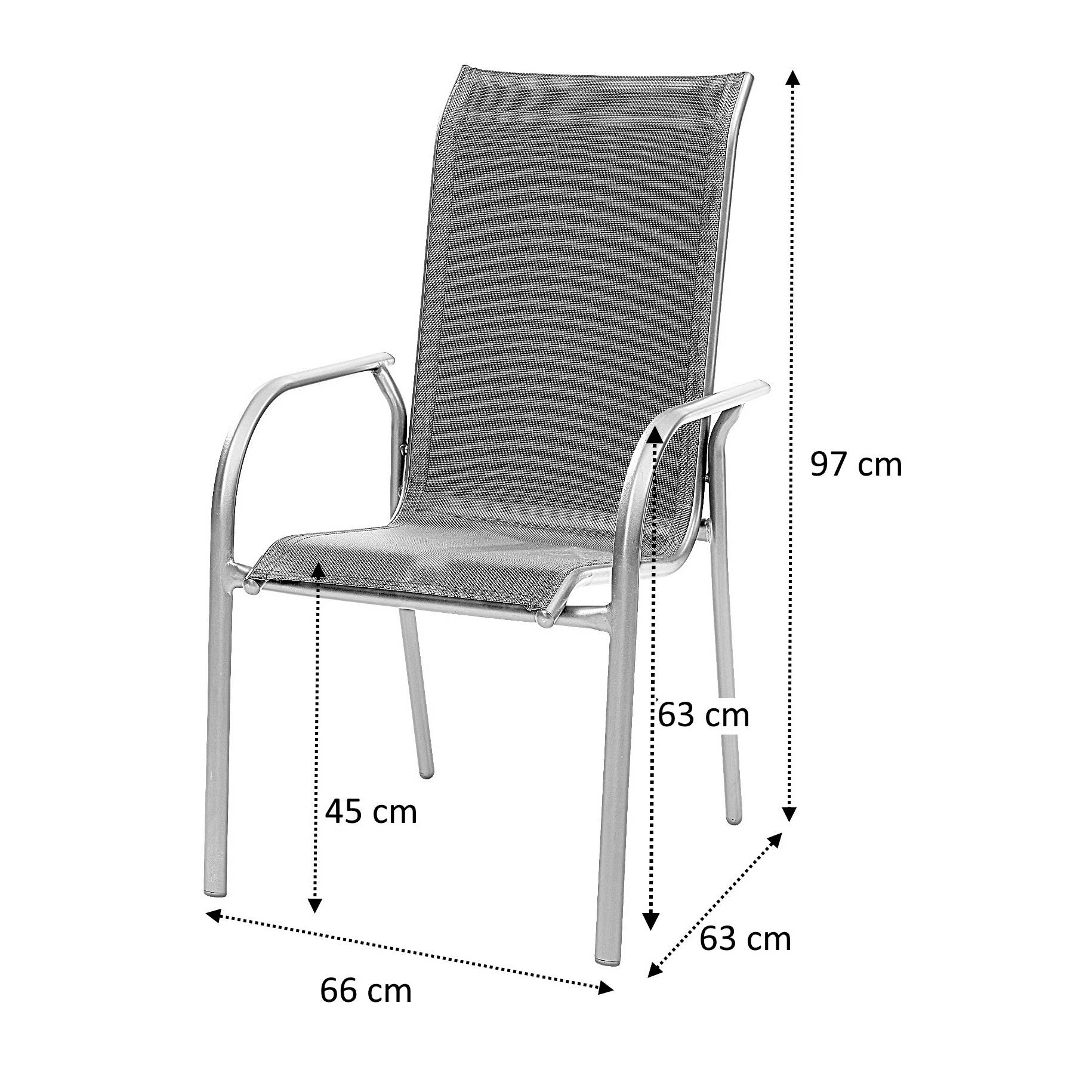 Wilsa Garden - Fauteuil BlackSun structure aluminium noire, assise textilène noire - Imagen 6
