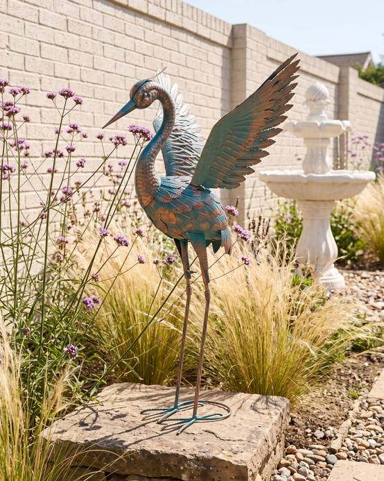 Beliani - Statue de jardin Métal Bleu DINAGAT - 55x30x93- Beliani - Image 1
