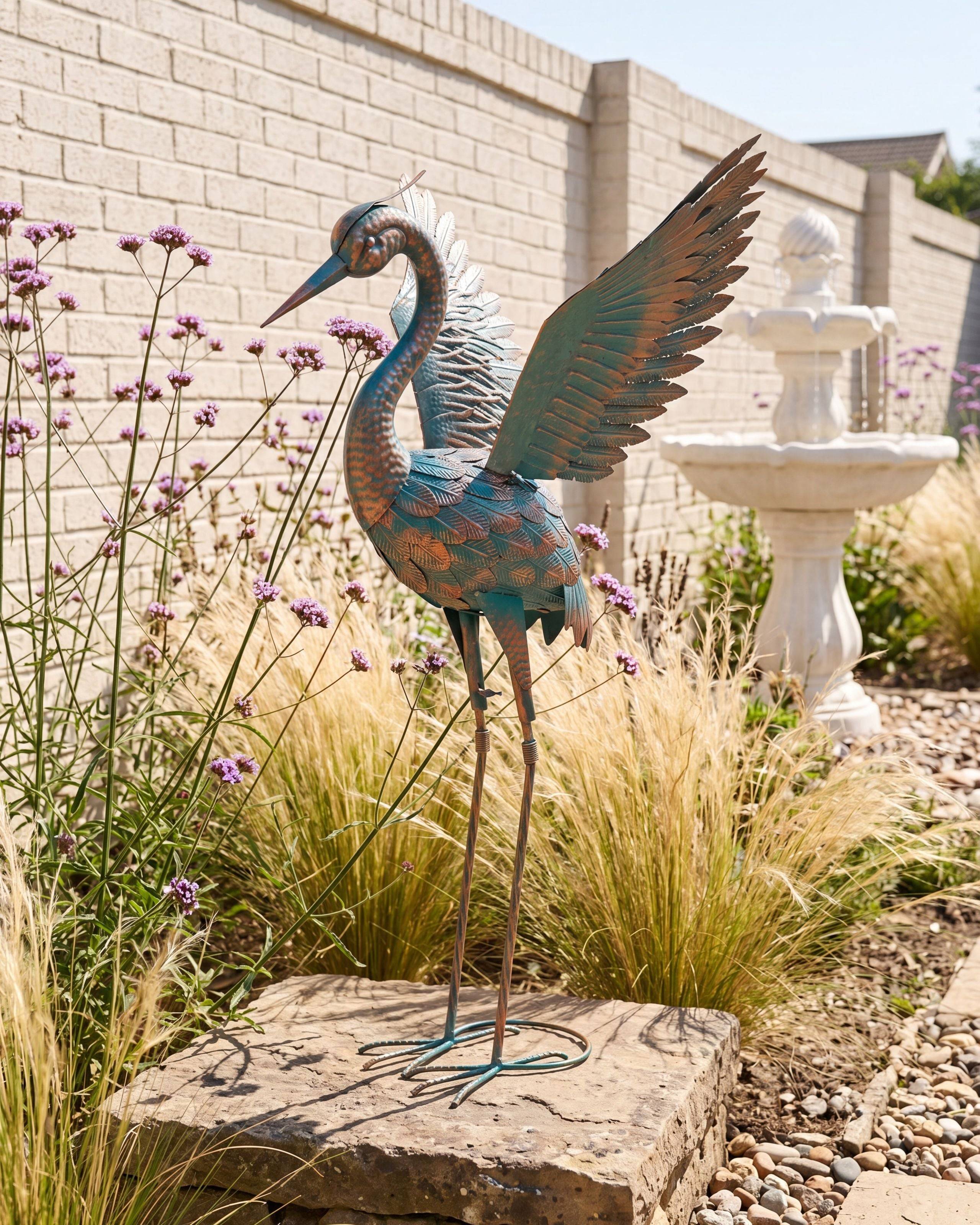 Beliani - Statue de jardin Métal Bleu DINAGAT - 55x30x93- Beliani - Image 1