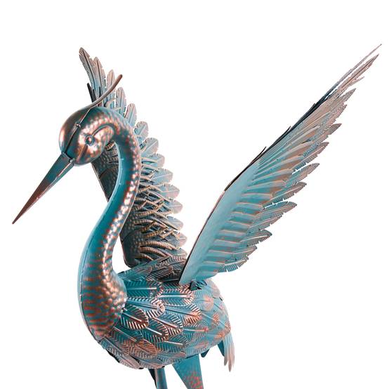 Beliani - Statue de jardin Métal Bleu DINAGAT - 55x30x93- Beliani - Image 6