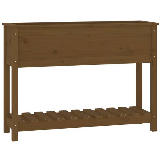 Maison Chic - Jardinière, Bac à fleurs, Pot de fleurs et étagère Marron miel 111,5x34,5x81 cm Bois de pin - Imagen 1