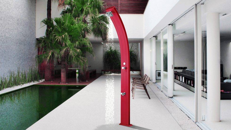 Douche solaire aluminium Spring A120 rouge by ARKEMA DESIGN - Imagen 2