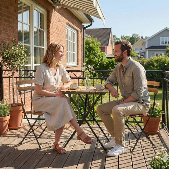 Salon de jardin bistrot Bois acacia et métal Balcon et terrasse Ensemble pliable 55x55cm - ComfortXL Outdoor Living - Image 10