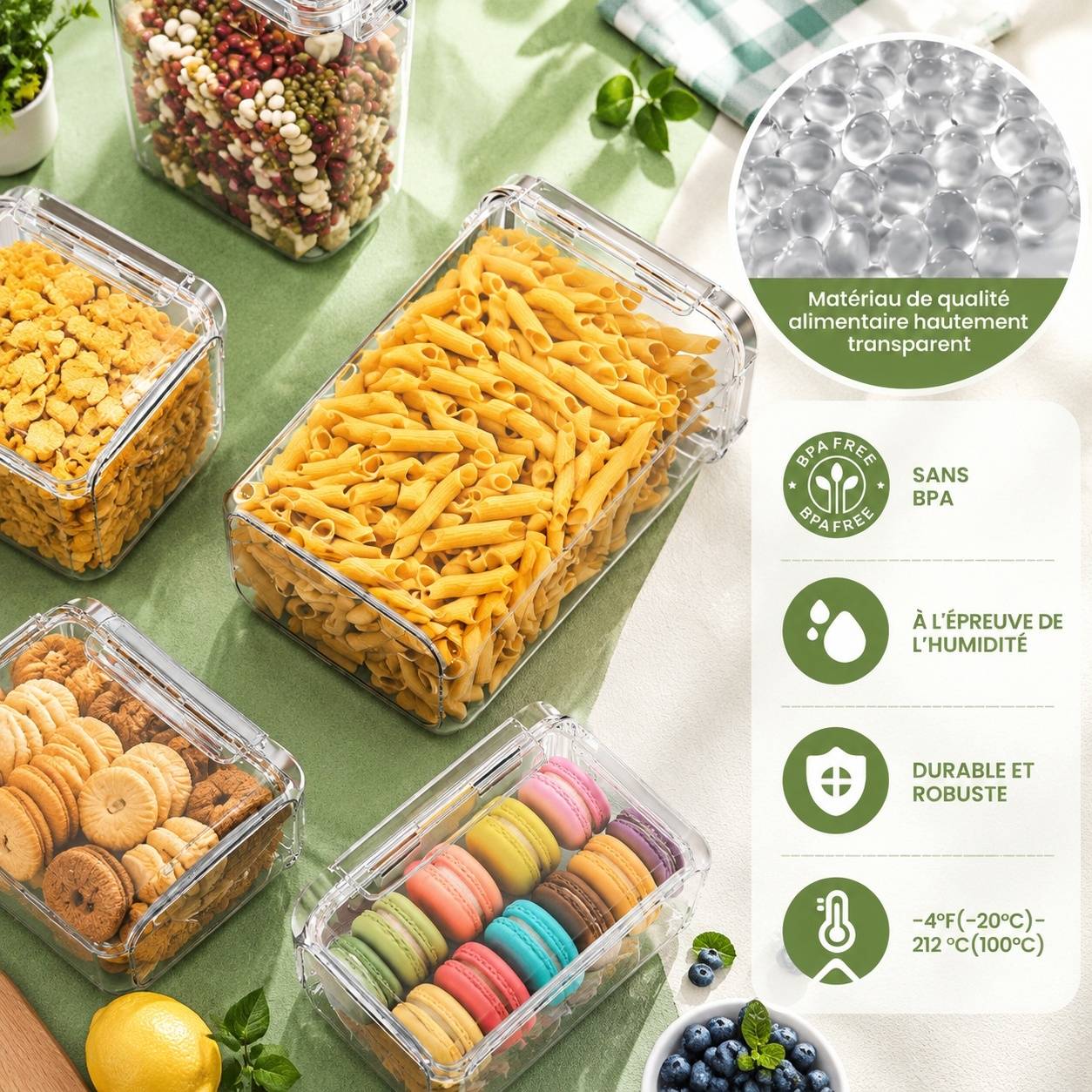 Lot de 24 Boîtes Alimentaires Hermétiques avec Couvercles et Étiquettes - Image 4