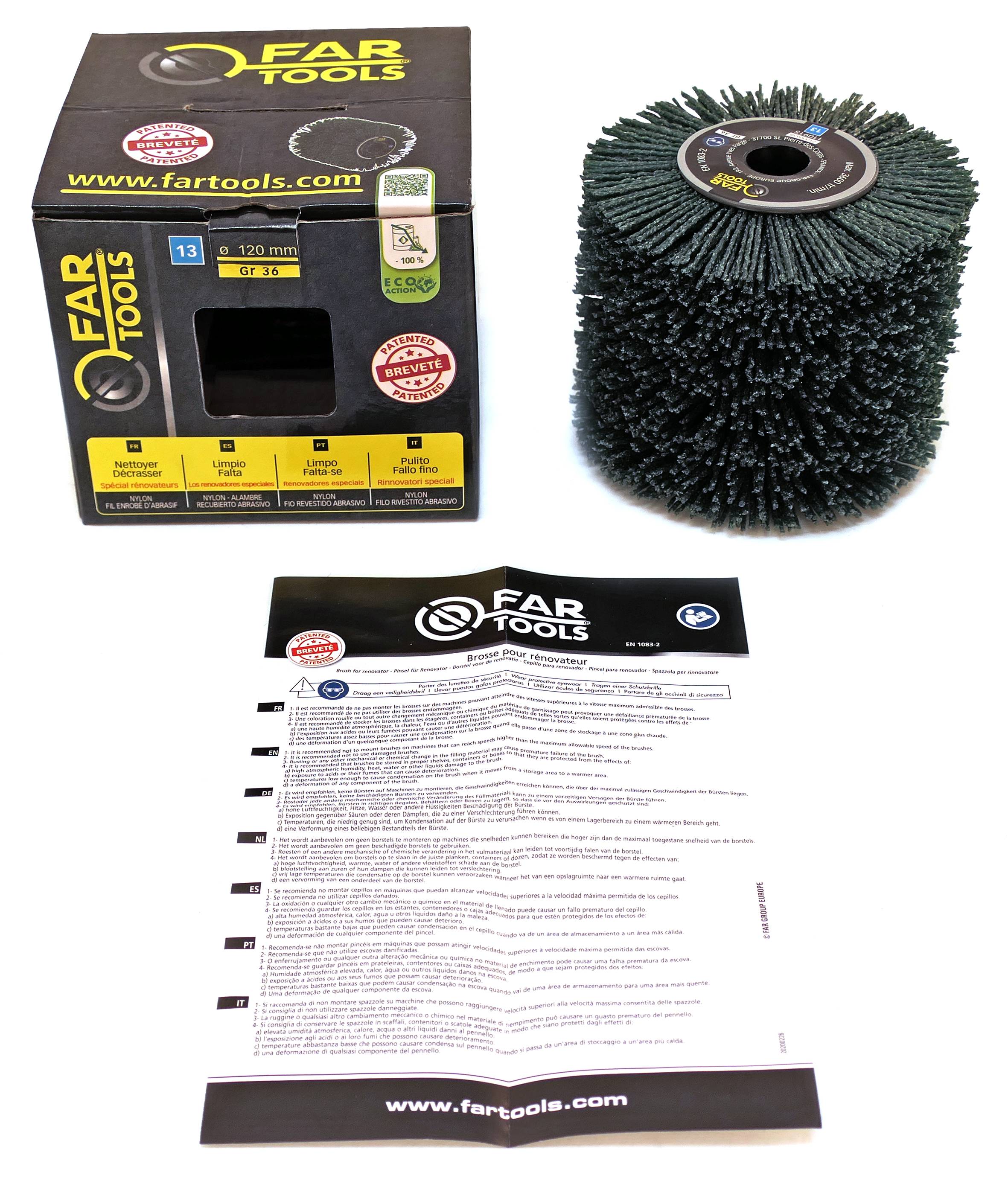 Brosse nylon abrasifs grain36 Ø120mm/L100mm FARTOOLS - Imagen 6