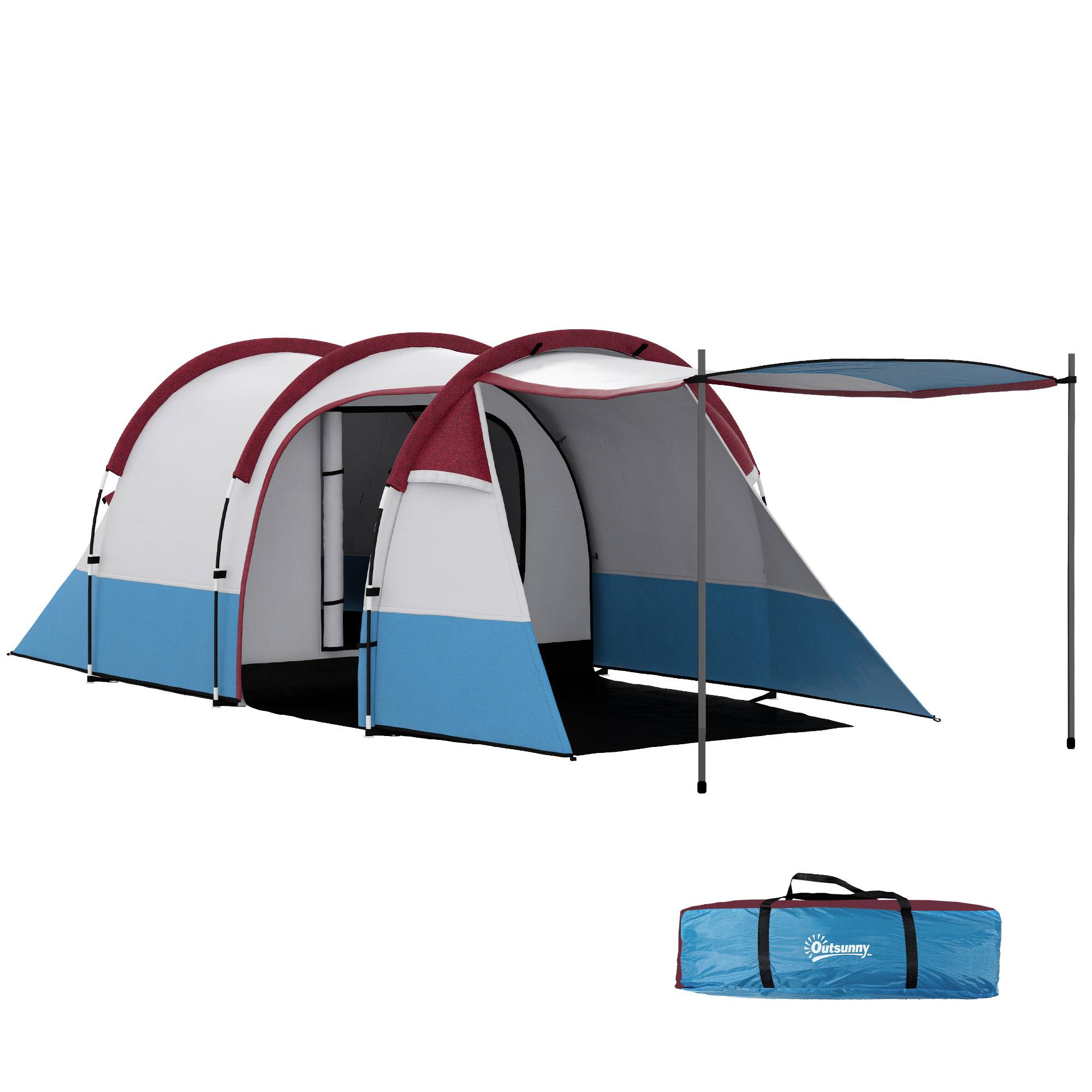 Tente de camping polyester rouge 420 x 200 x 150 cm - PANGIVO - Image 1