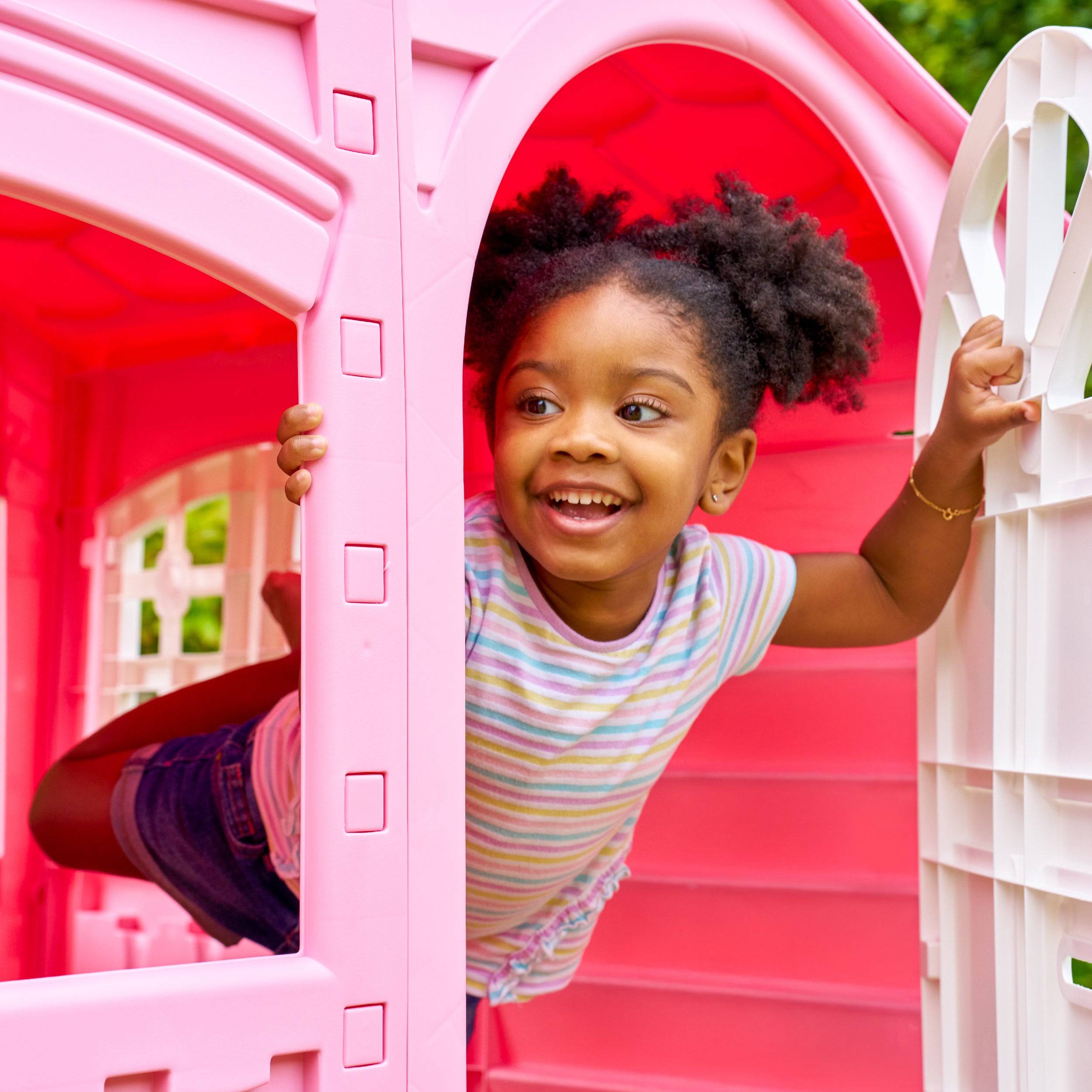 Cabane enfant plastique rose BARBE À PAPA - Imagen 3