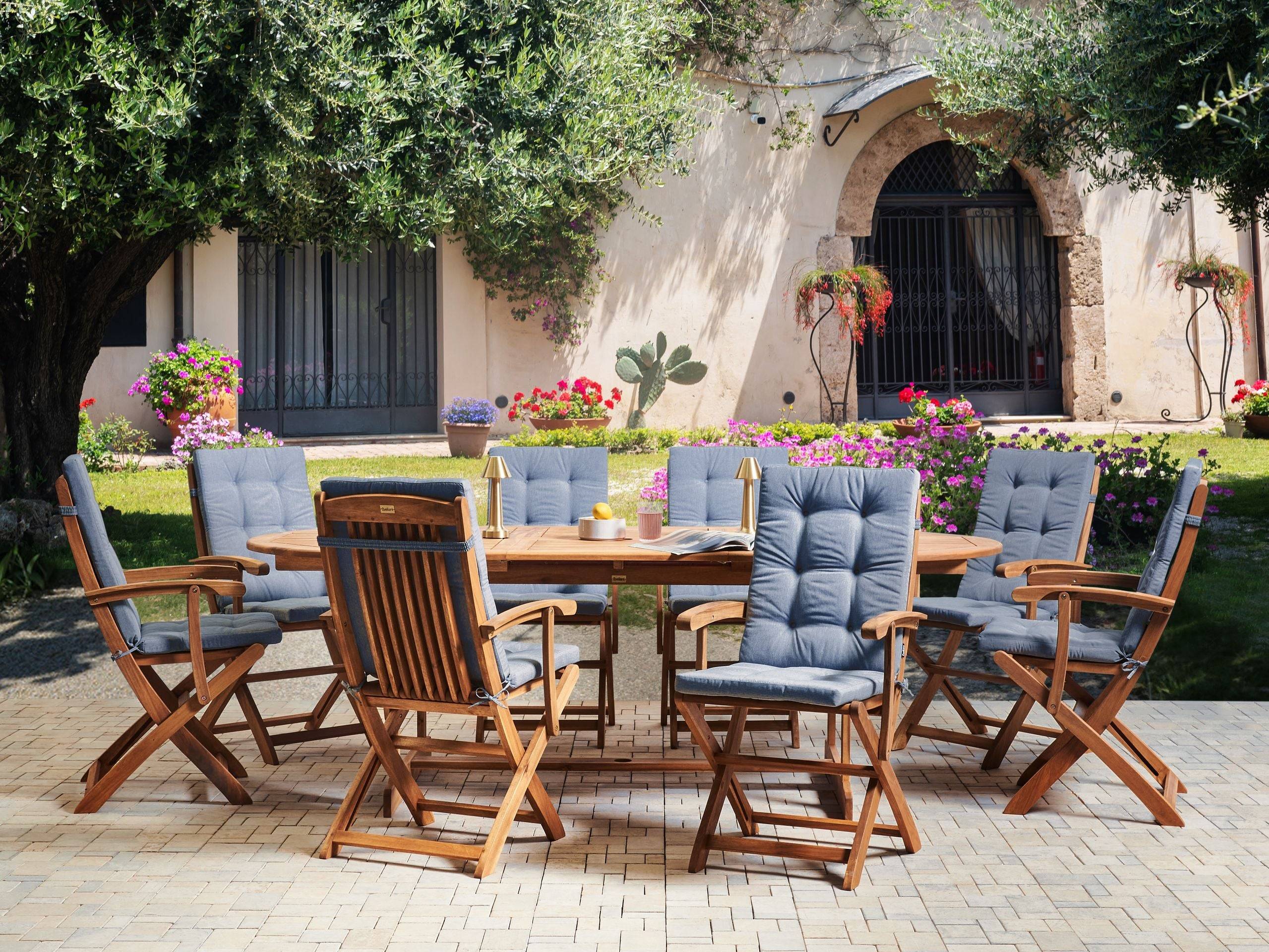 Beliani - Chaise de jardin Acacia Bleu MAUI PREMIUM - Beliani