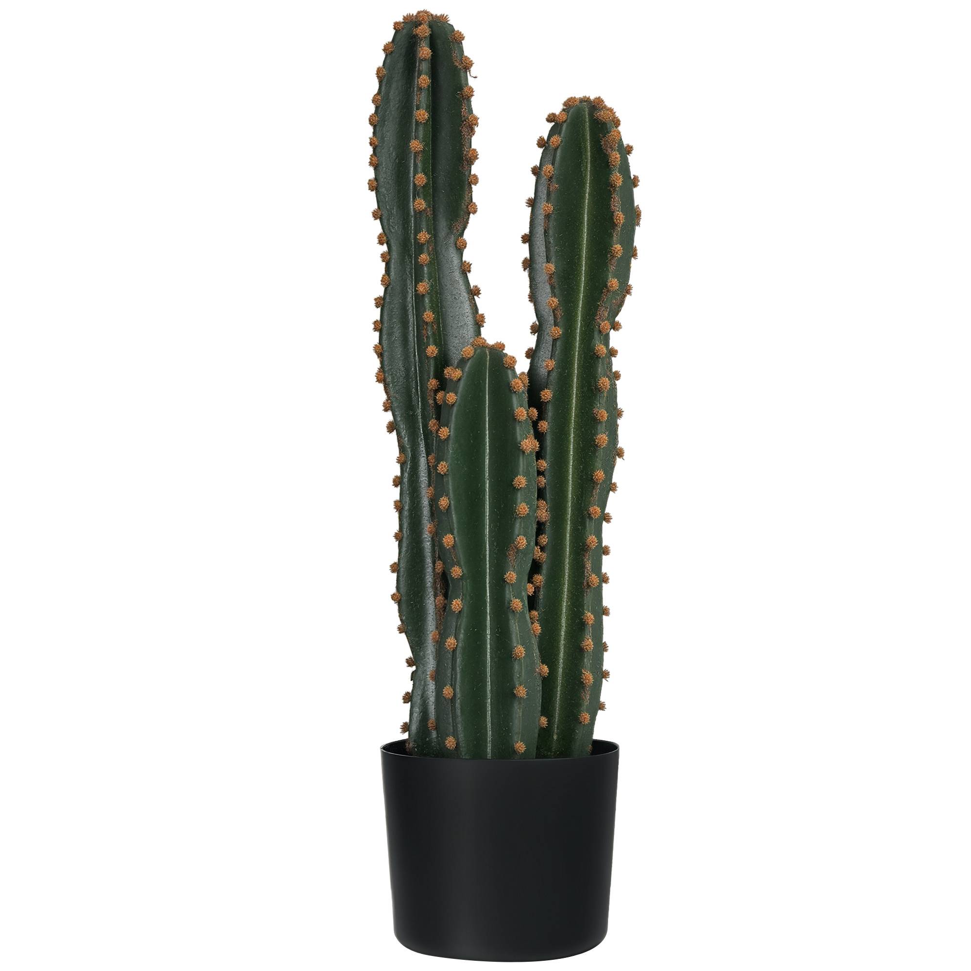 Grand cactus artificiel réaliste grande plante artificielle Ø17x60 cm vert