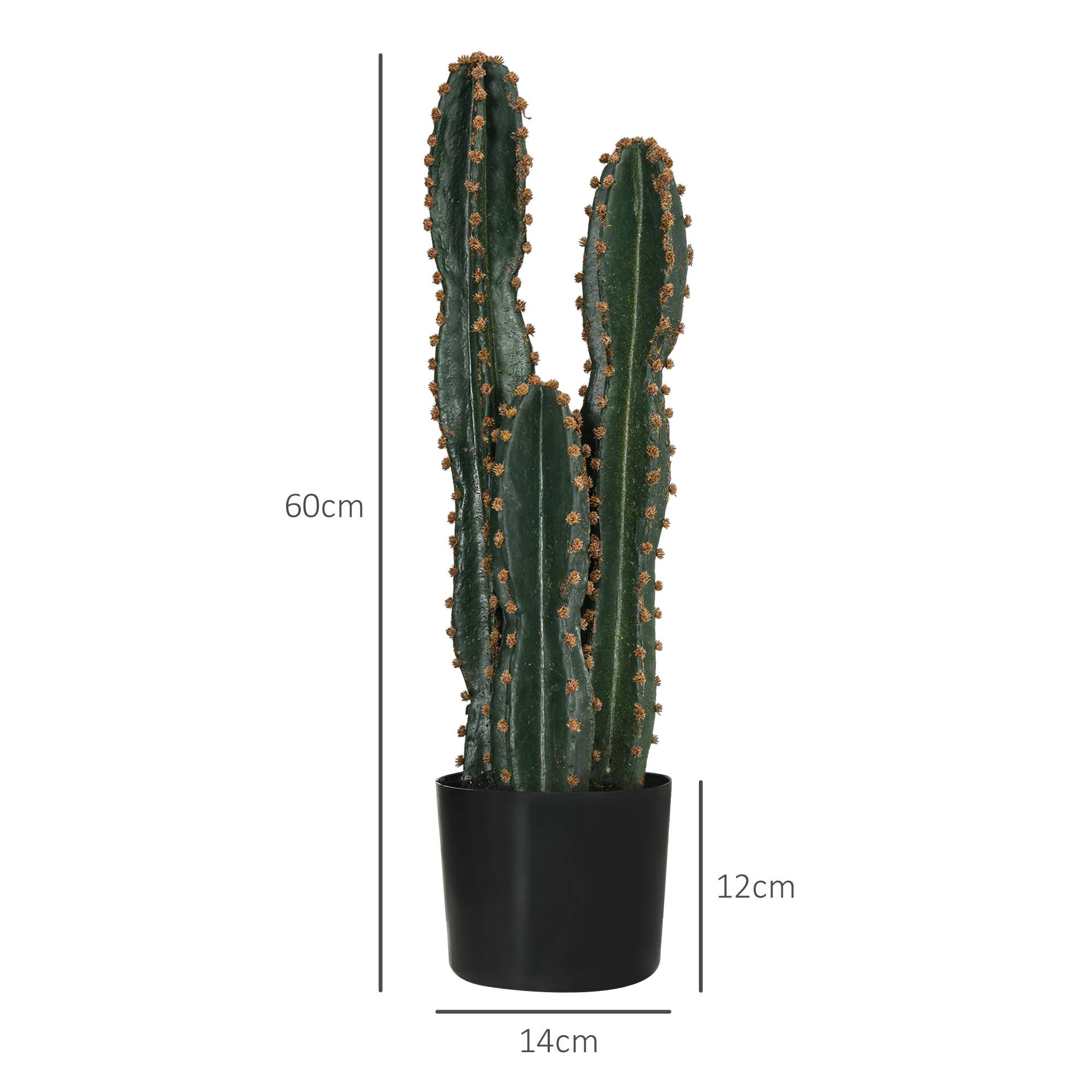 Grand cactus artificiel réaliste grande plante artificielle Ø17x60 cm vert - Image 5