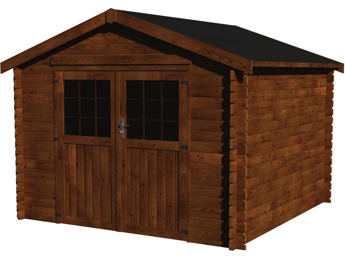 Habitat Et Jardin - Abri Jardin Bois "valodeal" - 8.88 M² - 2.98 X 2.98 X 2.39 M - 34 Mm - Traité Marron -habitat Et Jardin