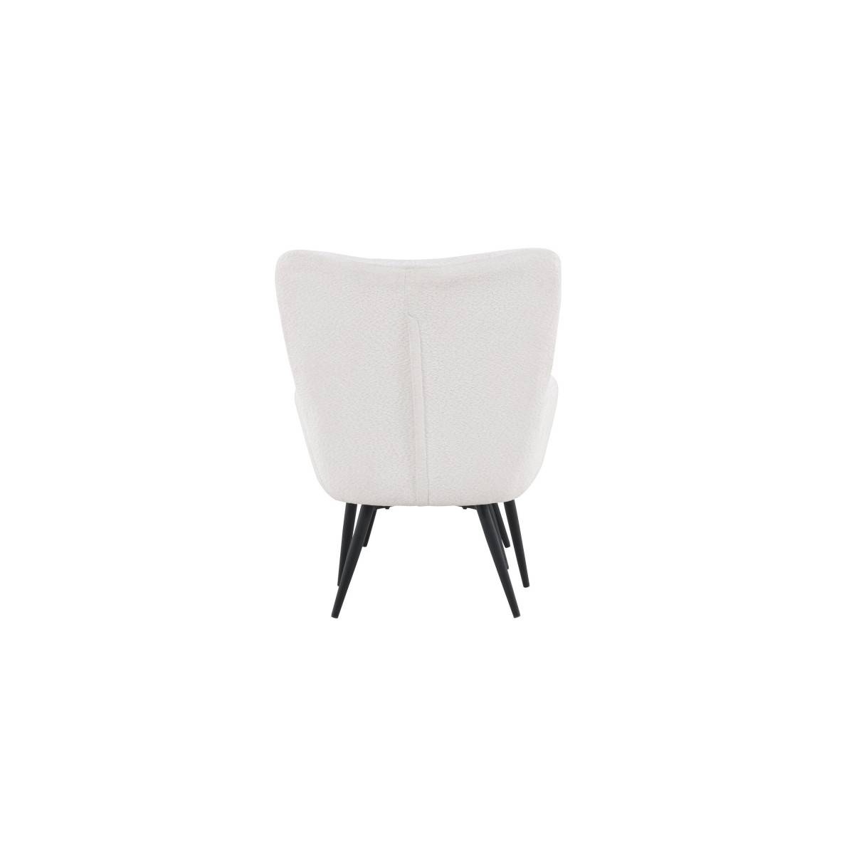Paris Prix - Fauteuil & Pouf Design Bouclette "Como" 95cm Blanc - Image 6