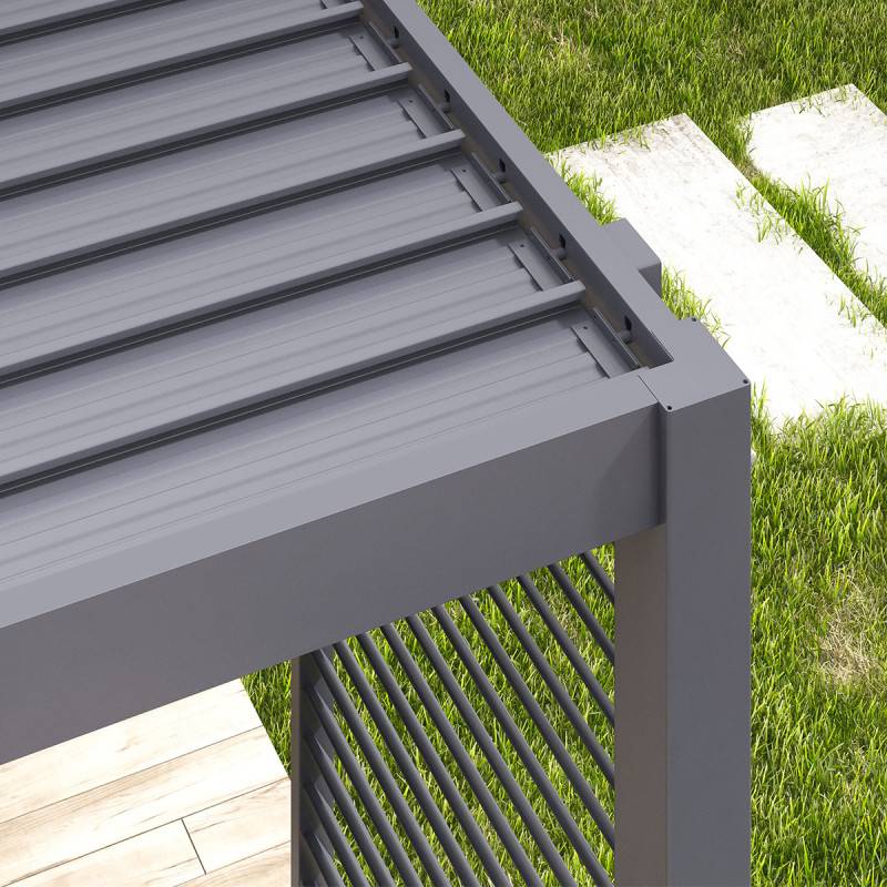 Autre - Pergola Bioclimatique Chalet-Jardin 3x4 - Anthracite - Imagen 2