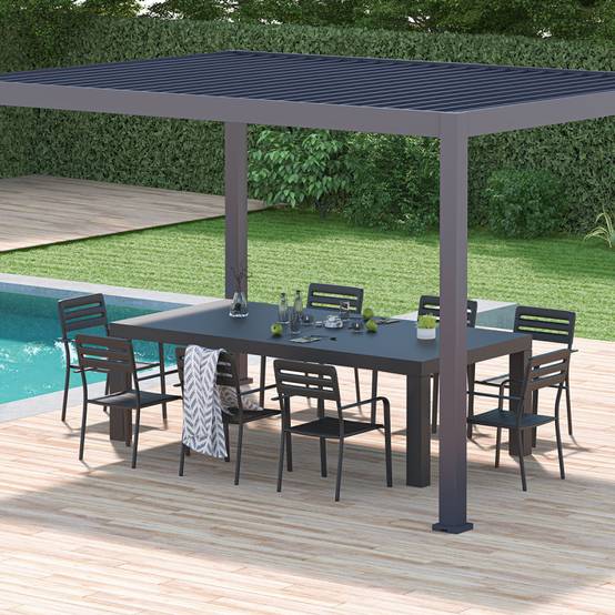 Autre - Pergola Bioclimatique Chalet-Jardin 3x4 - Anthracite - Imagen 1