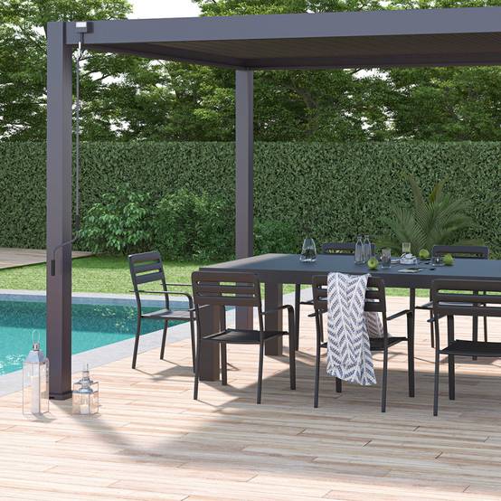Autre - Pergola Bioclimatique Chalet-Jardin 3x4 - Anthracite - Imagen 4