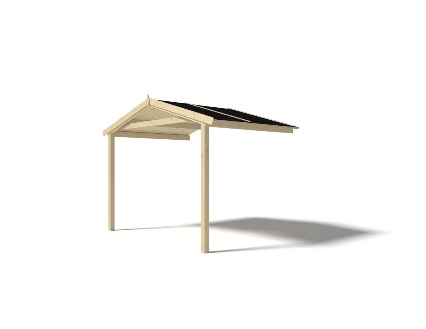 Altanka - Avant-toit en bois 3x3m pour le chalet de jardin 3m, couleur naturel - DOM394 - ALTANKA - Imagen 1