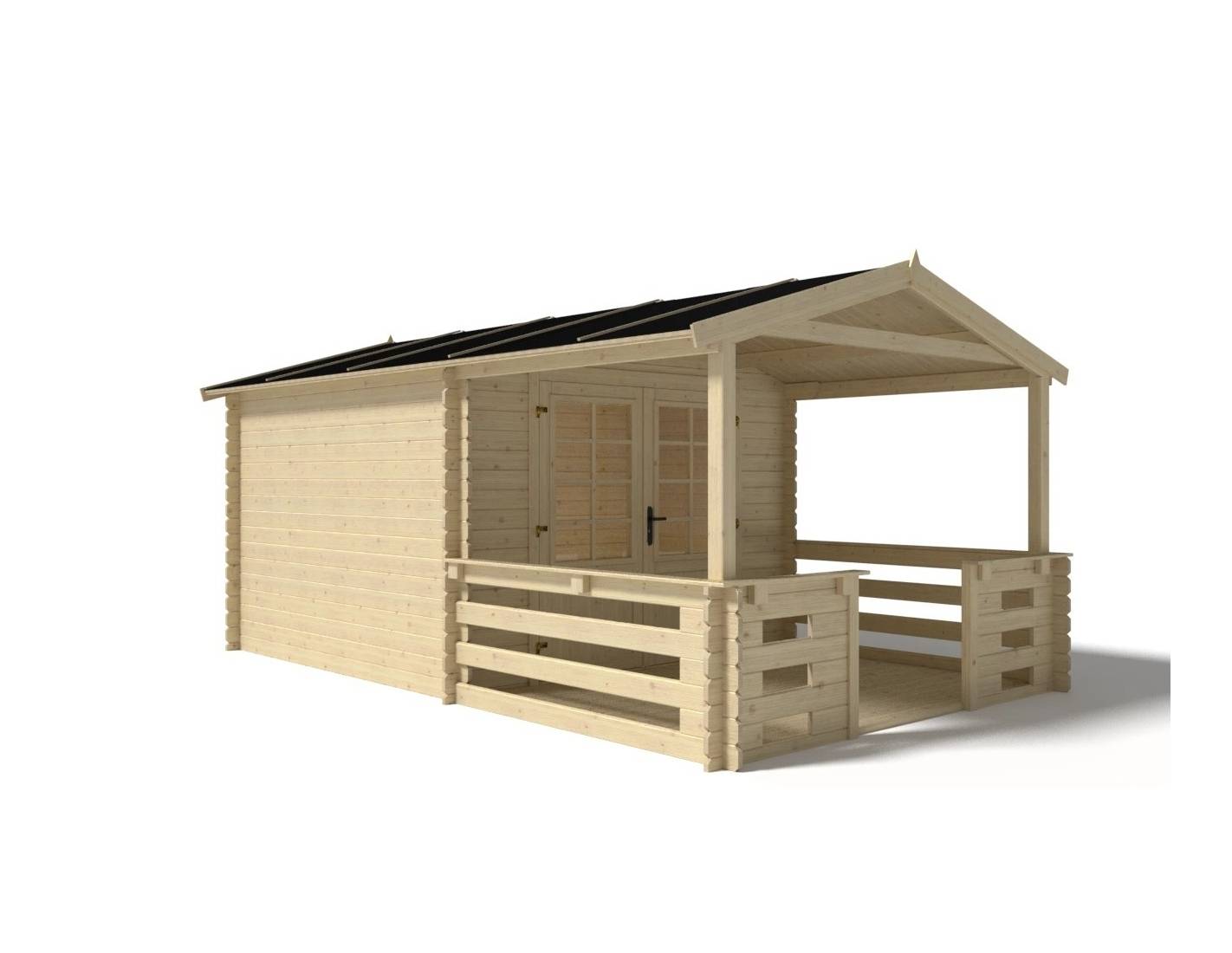 Altanka - Avant-toit en bois 3x3m pour le chalet de jardin 3m, couleur naturel - DOM394 - ALTANKA - Imagen 4