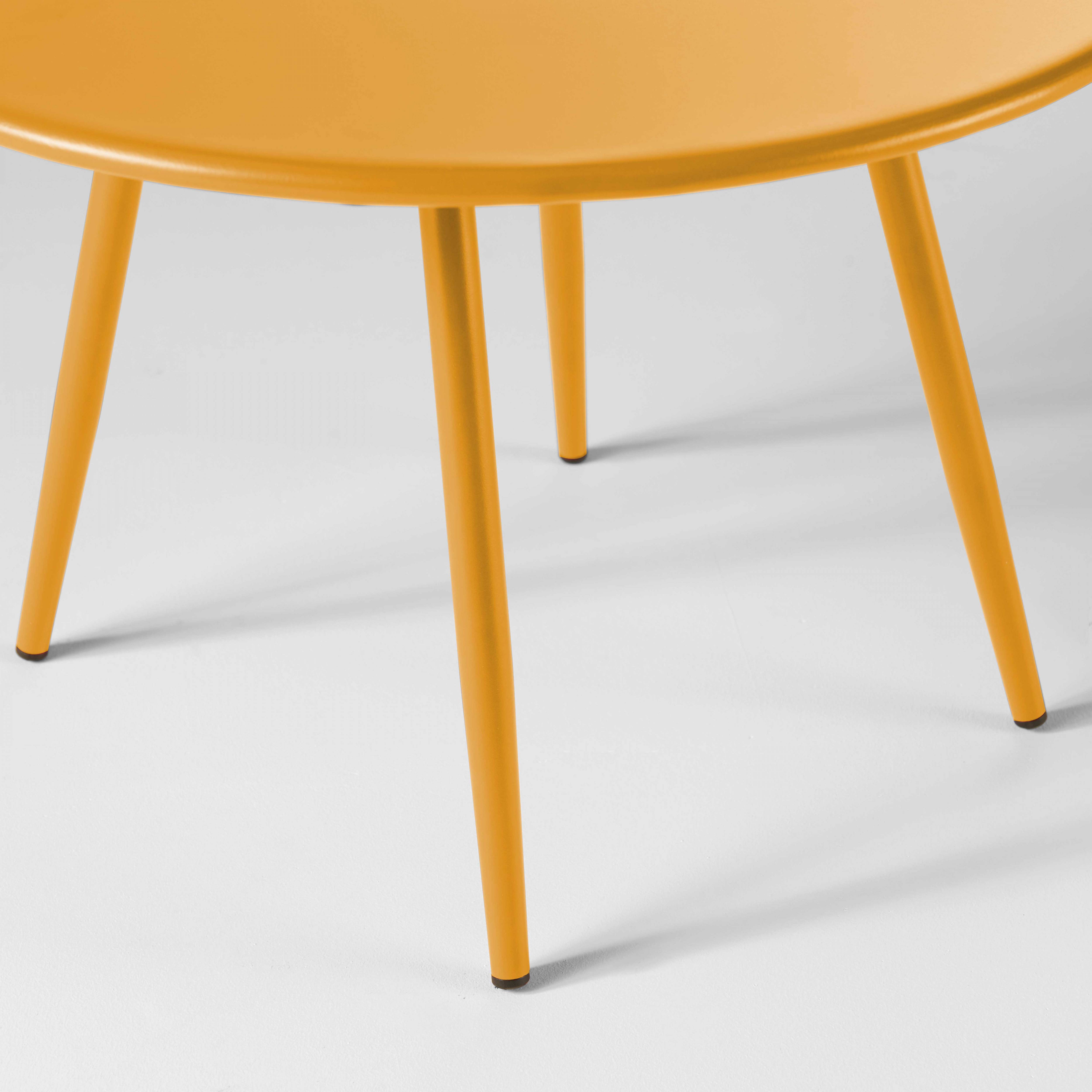 Oviala - Table basse de jardin ronde en métal jaune 40 cm Palavas - Oviala - Imagen 5