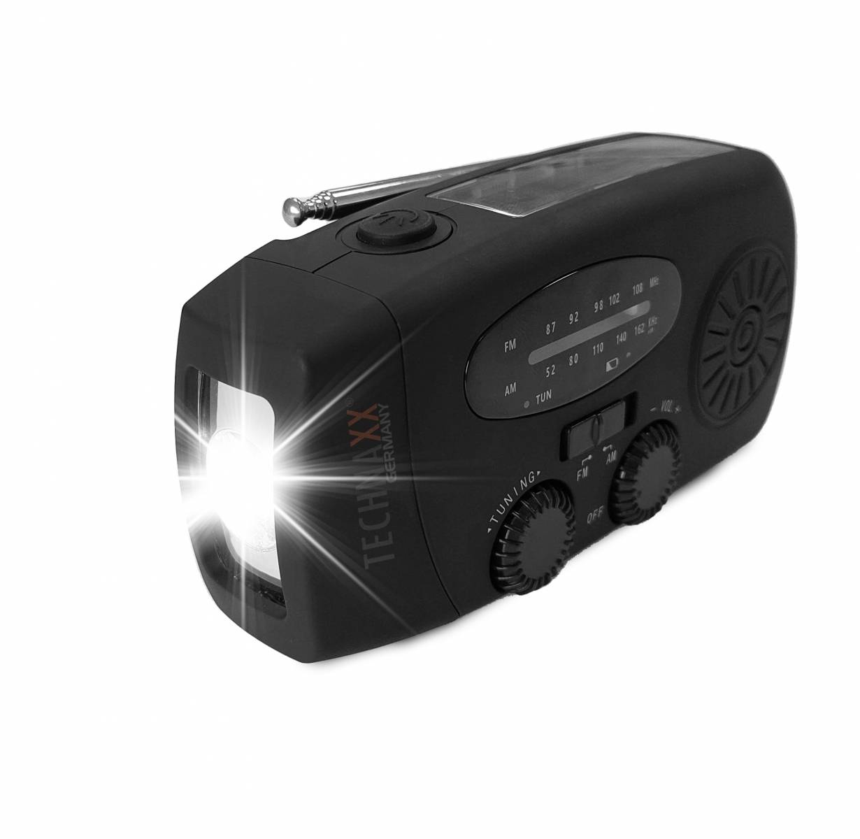 TECHNAXX - RADIO ET LAMPE SOLAIRE + MANIVELLE - Image 1