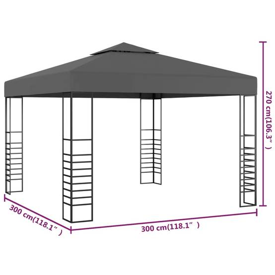 Tonnelle de jardin - Tente de réception - Barnum 3 x 3 m Anthracite - MEUBLE PRO - Image 5