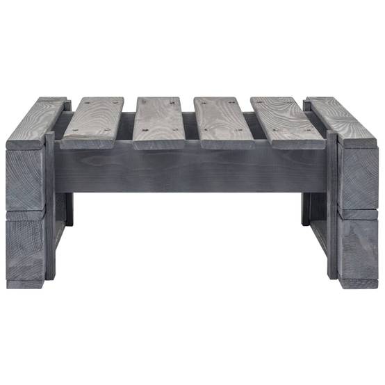 Pouf palette de jardin - canapé d'extérieur - Mobilier palette Bois de pin imprégné de gris - Image 4