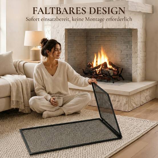 Pare-étincelles pliable en métal pour cheminée, 141 x 50 cm - Image 7