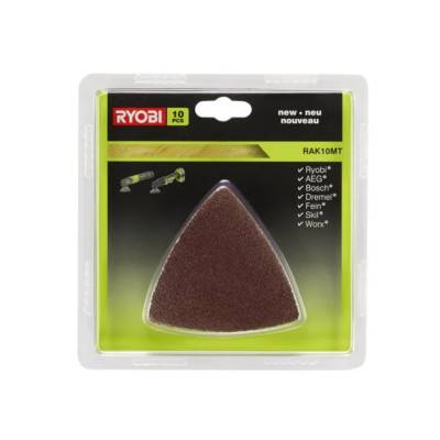 Ryobi - Juego de 10 hojas de lija de grano 60, 80 y 120 - RYOBI