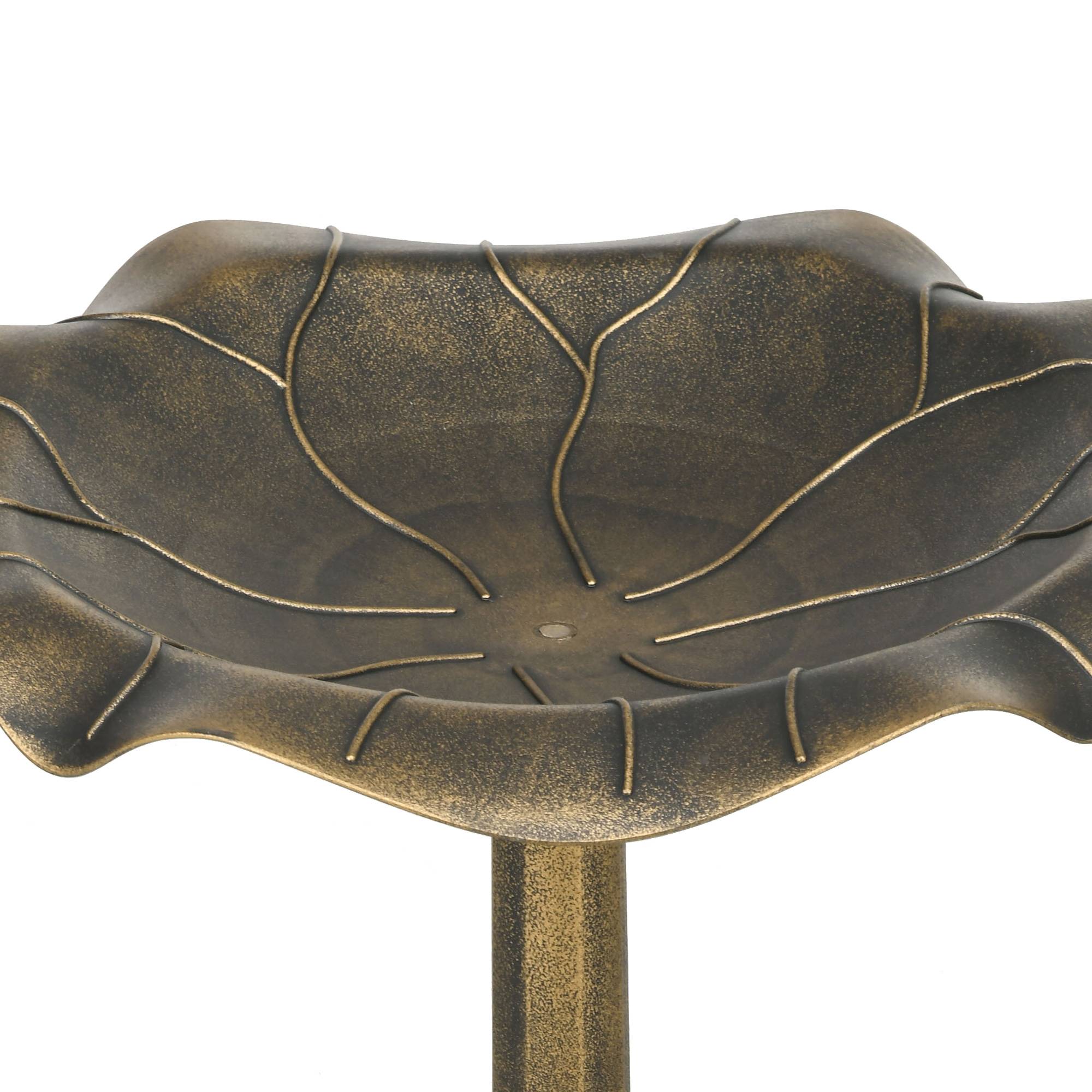 Outsunny - Bassin-abreuvoir mangeoire pour oiseaux forme feuille de lotus Ø50x71cm polypropylène Bronze Antique - Outsunny - Image 5