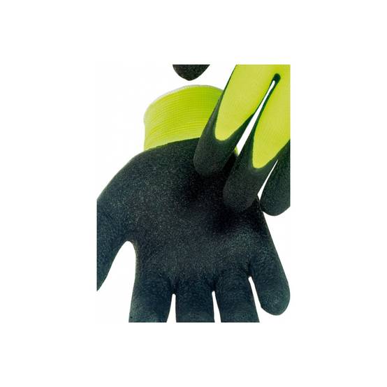 Gant Manutention Enduit Latex SINGER Jaune fluo Taille 9 Support Polyamide poignet élastique Sans Couture - Imagen 6