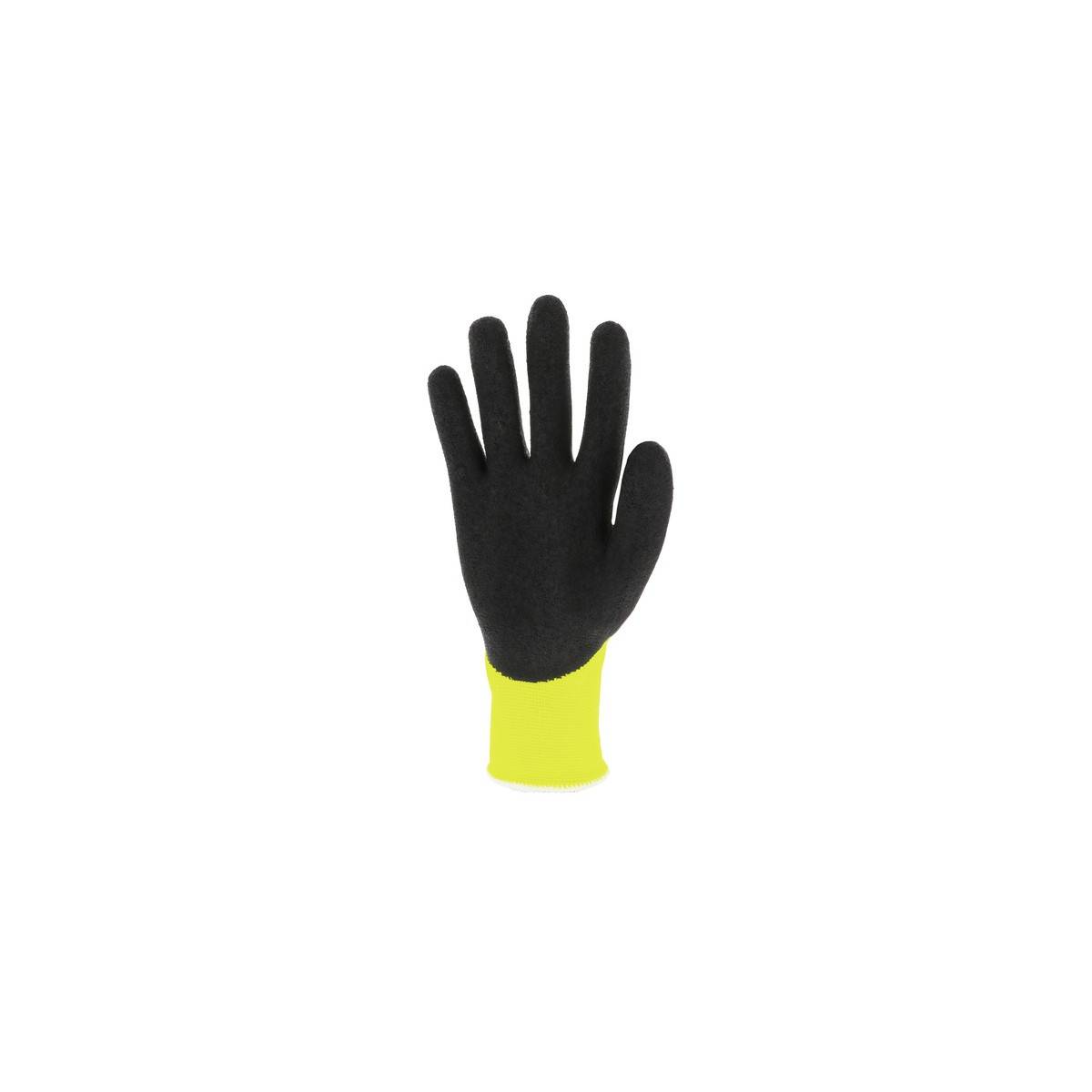 Gant Manutention Enduit Latex SINGER Jaune fluo Taille 9 Support Polyamide poignet élastique Sans Couture - Imagen 4