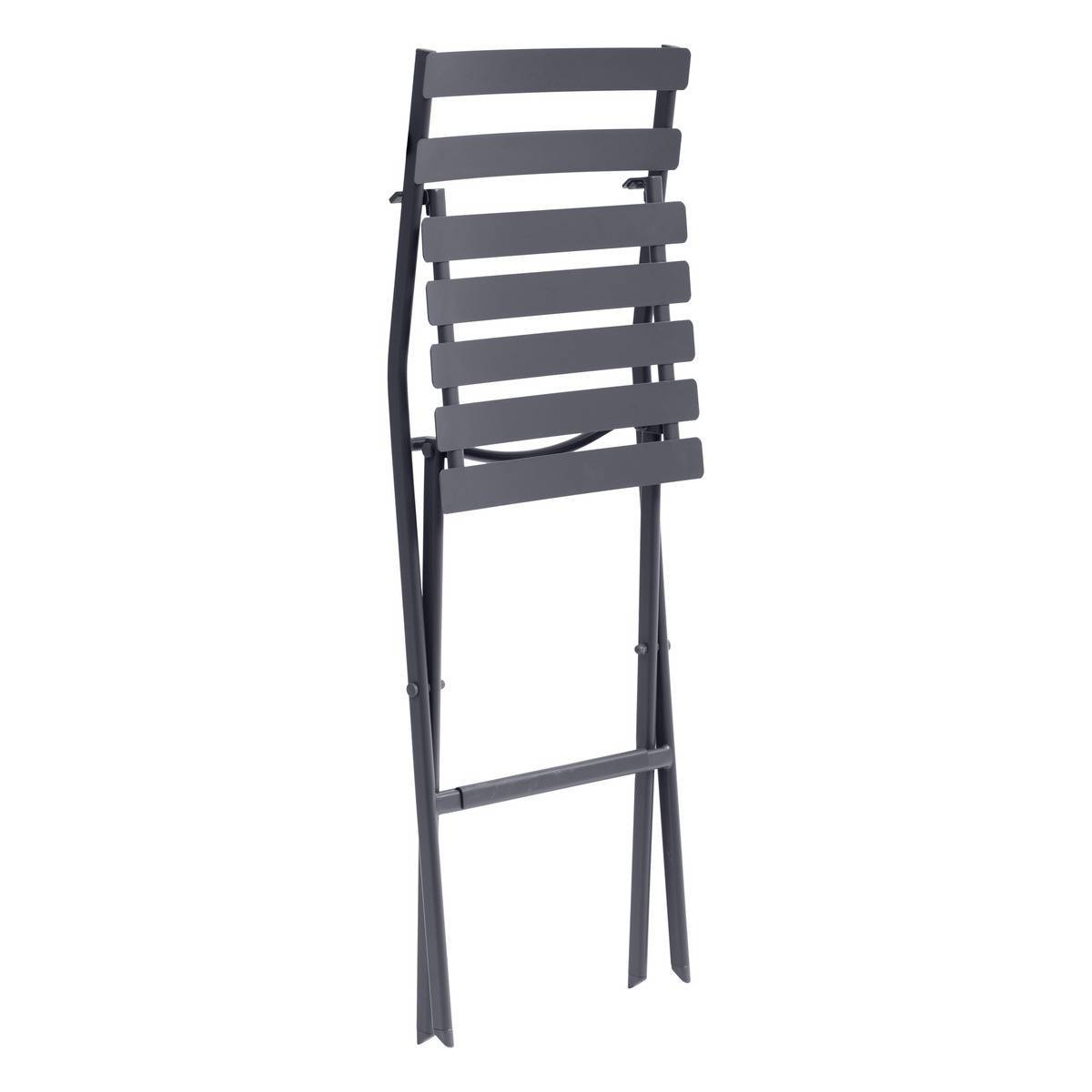 Hesperide - Lot de 2 chaises hautes pliantes de jardin "Greensboro" graphite en acier traité époxy Hespéride - Imagen 2