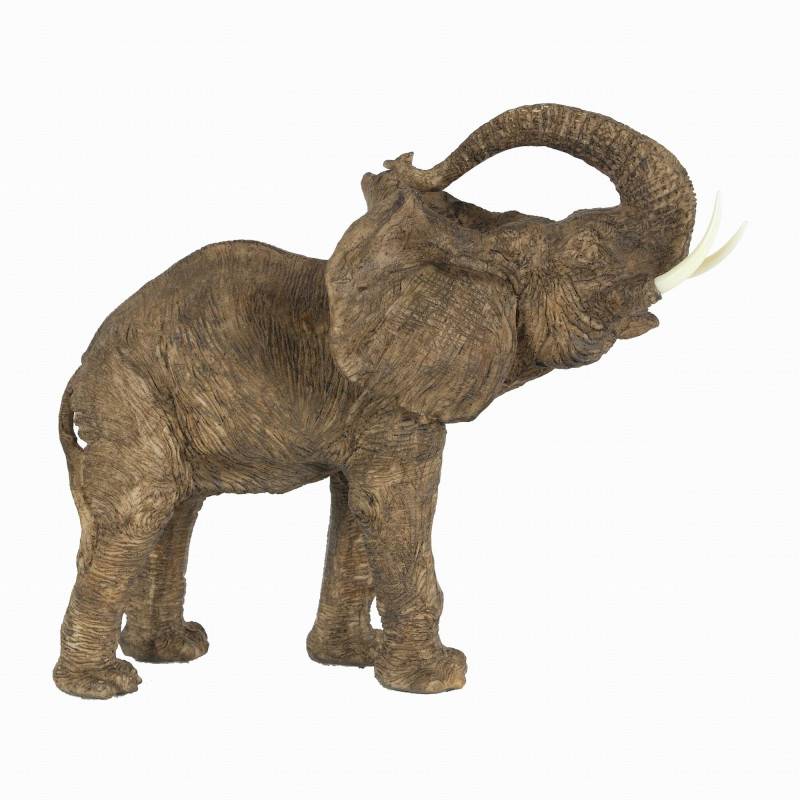 La Grande Prairie - Statuette éléphant gris résine 38x20x30cm - Image 1