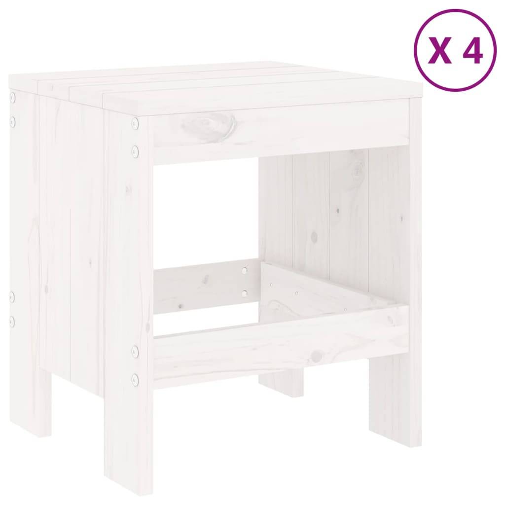 Vidaxl - Ensemble à manger de jardin 5 pcs-Salons de jardin blanc bois massif de pin 909973 - Image 3