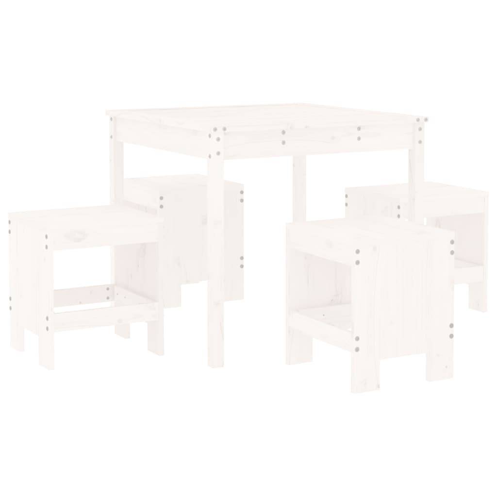 Vidaxl - Ensemble à manger de jardin 5 pcs-Salons de jardin blanc bois massif de pin 909973 - Image 2