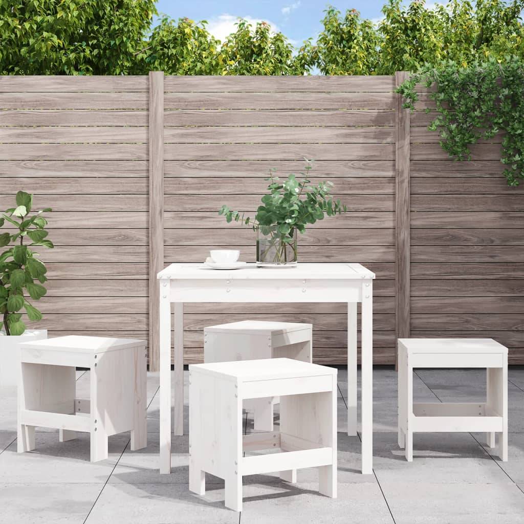 Vidaxl - Ensemble à manger de jardin 5 pcs-Salons de jardin blanc bois massif de pin 909973 - Image 1