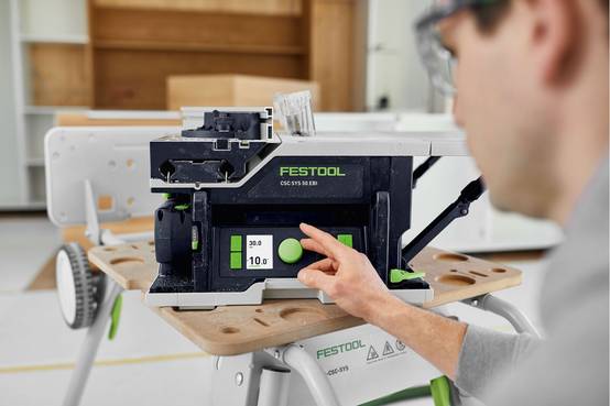 Scie circulaire sur table sans fil CSC SYS 50 EBI-SET - FESTOOL - Avec 2 batteries 18V 5Ah - chargeur double - chariot - systainer - accessoires - 577 - Image 6